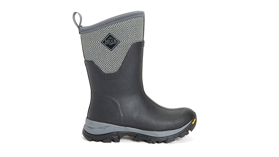 Muck Boots Arctic Ice Grip A.T. Mid Boots - Womens, Black/Grey Geometric, 8, ASVMA-101-GRY-080