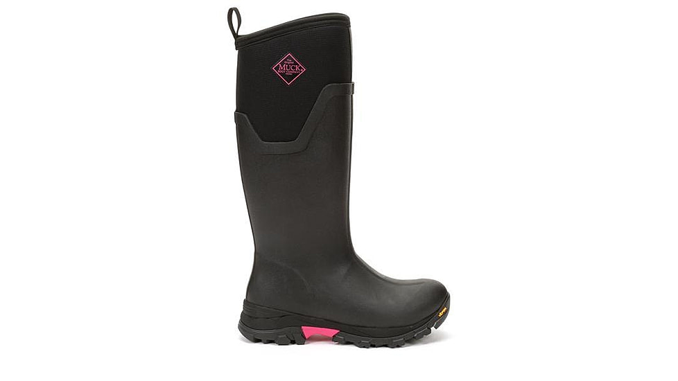 Muck Boots Arctic Ice Grip A.T. Tall Boots - Womens, Black/Hot Pink, 7, ASVTA-404-PNK-070