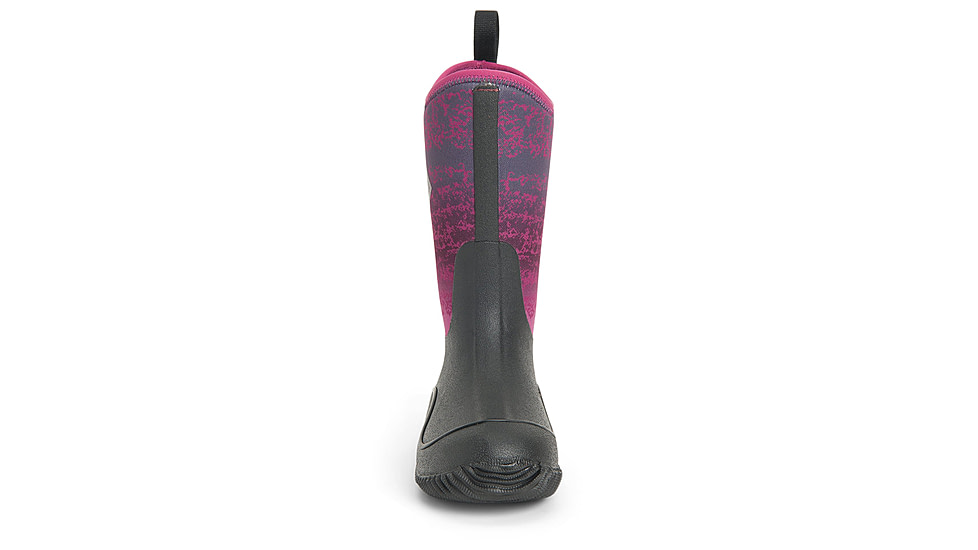 Muck Boots Hale Rubber Boots - Youth, Black/Magenta Digi Terrain Fade, 4, KBH-004-BLK-040