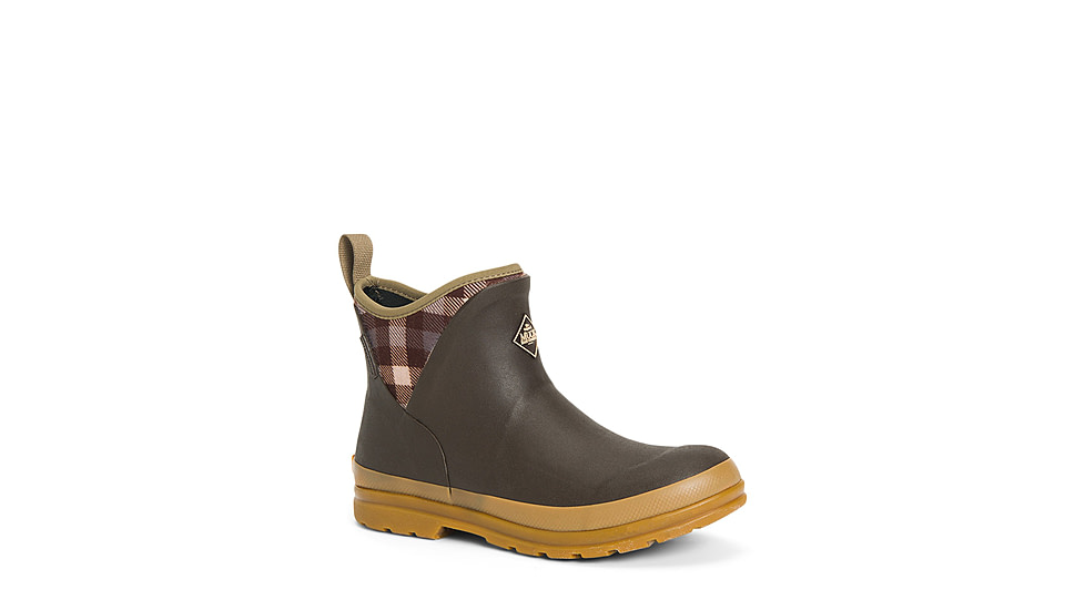 Muck Boots Originals Ankle Boot - Women's, Brown/Plaid/Gum, 9, OAW-9PLD-BRN-090