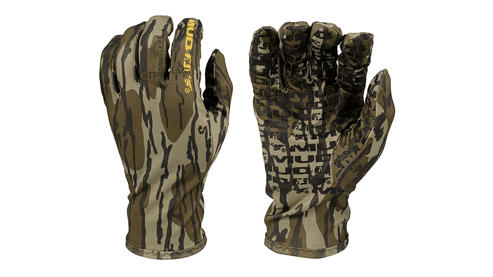 Muddy Lightweight Gloves, Mossy Oak Bottomland, LARGE, MUD-LW-GLV-MOB-L