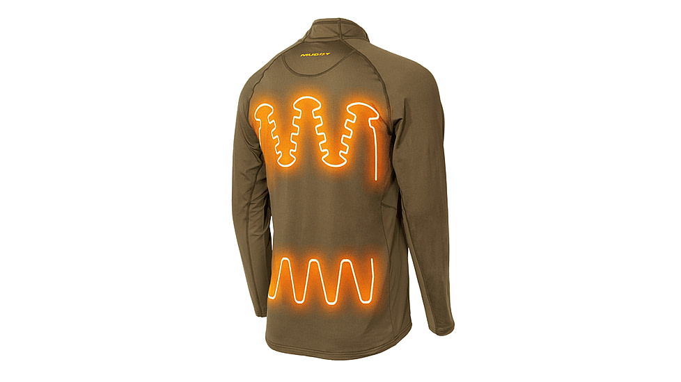 Muddy Nucleus Heated Quarter-Zip Top - Mens, Brown Clay, XL, MUD-HT-QZ-CL-XL