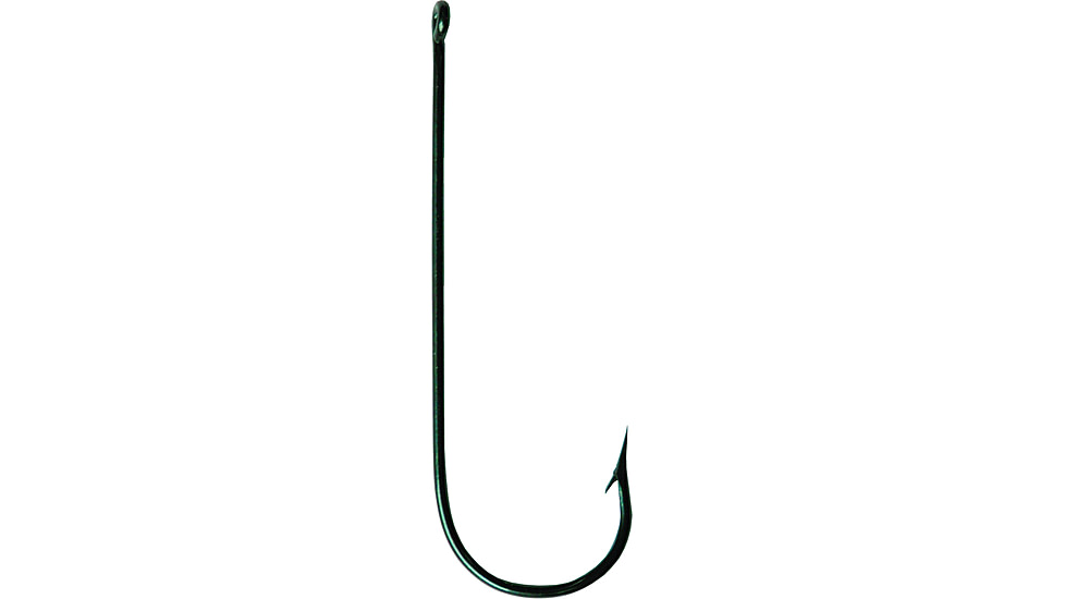 Mustad Aberdeen Hook, Long Shank, Round Bend Light Wire, Ringed Eye, Blue, Size 8, 10 per Pack, 3261-BU-8-10