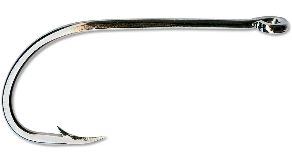 Mustad Classic Beak Hook, Forged Special Long Shank, Offset, Ringed Eye, Nickel, Size 3/0, 100 per Pack, 92671-NI-3/0-100