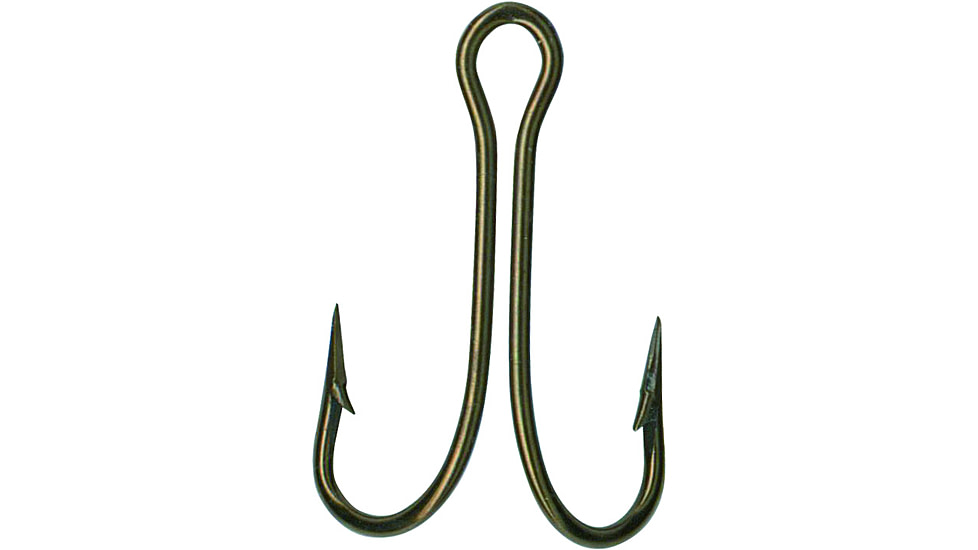Mustad Classic Double Hook, Open Shank Ringed Eye, Bronze, Size 10, 50 per Pack, 7825-BR-10-50