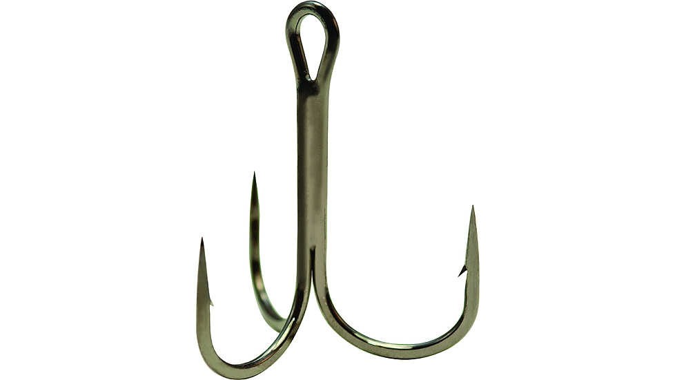 Mustad Ultrapoint KVD Elite Triple Grip Treble Hook, Needle Point, Round Bend, Ringed Eye, Black Nickel, Size 4, 6 per Pack, TR58NP-BN-4-6U