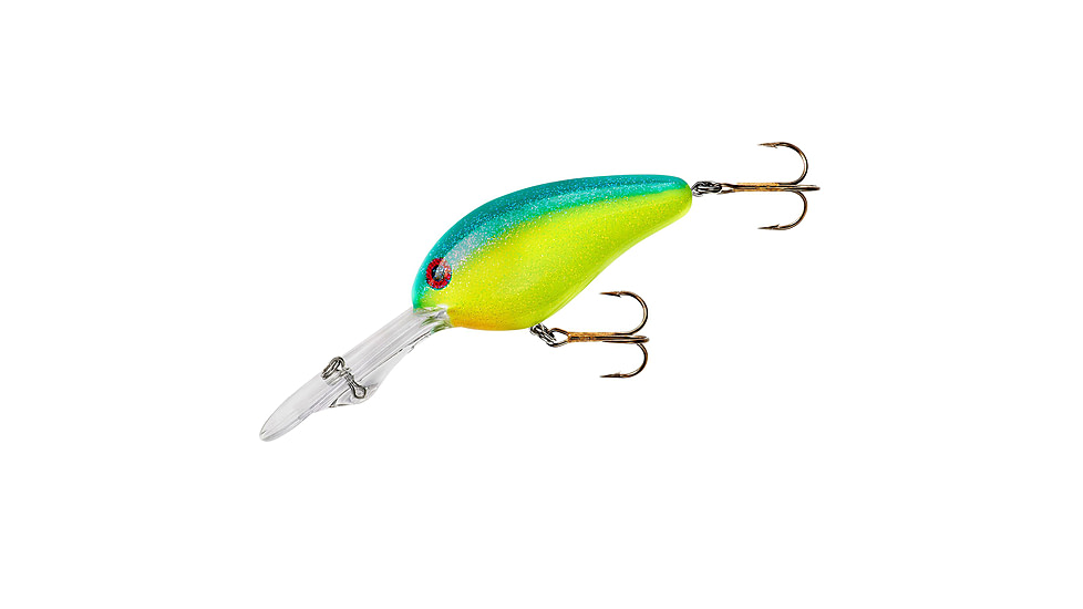 Norman Lures Double Deep Crankbait, 3ft, 5/8oz, Gel-Coat, Floating, Blue/Chartreuse, NMDD22181