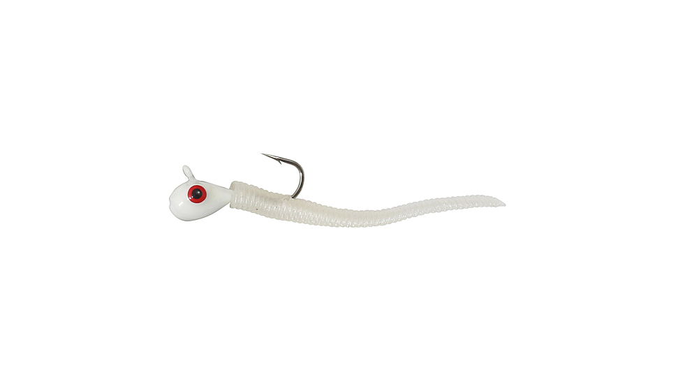 Northland Fishing Tackle Rigged Tungsten Bloodworm Lure, Glo White, 1/28 oz, NL-TBR12-13
