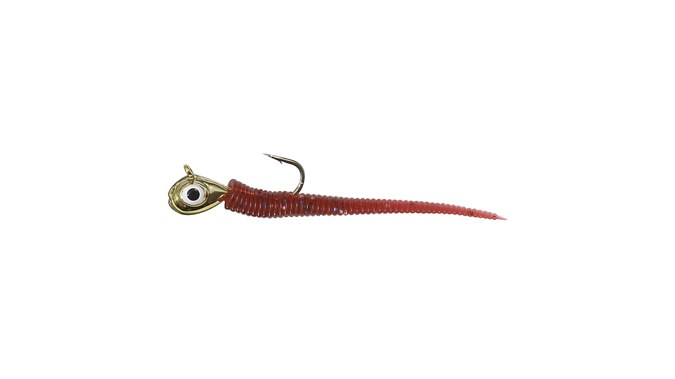 Northland Fishing Tackle Rigged Tungsten Bloodworm Lure, Glod, 1/28 oz, NL-TBR12-12
