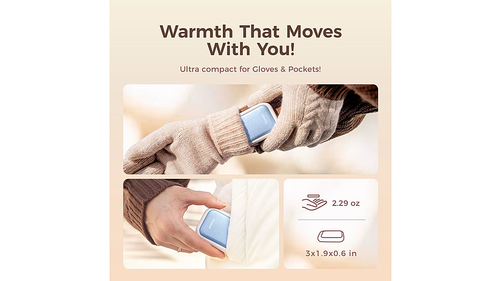 Ocoopa UT4 Young Plus Hand Warmer Rechargeable, Blue on White, UT3056-BU-WH-Plus