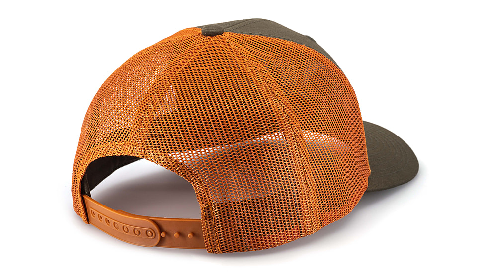 OPMOD Trucker Hat Embroidered Logo, Dark Loden/Jaffa Orange, OPM-Dark Loden/Jaffa Orange