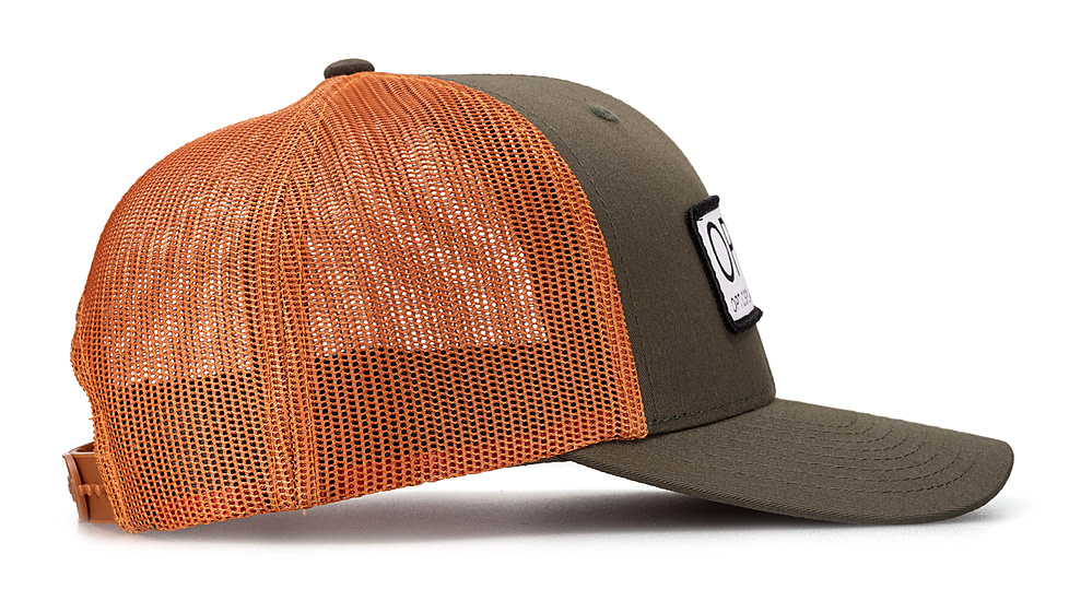 OPMOD Trucker Hat Embroidered Patch, Dark Loden/Jaffa Orange, OPMDarkOraDark Lod/Ja Or