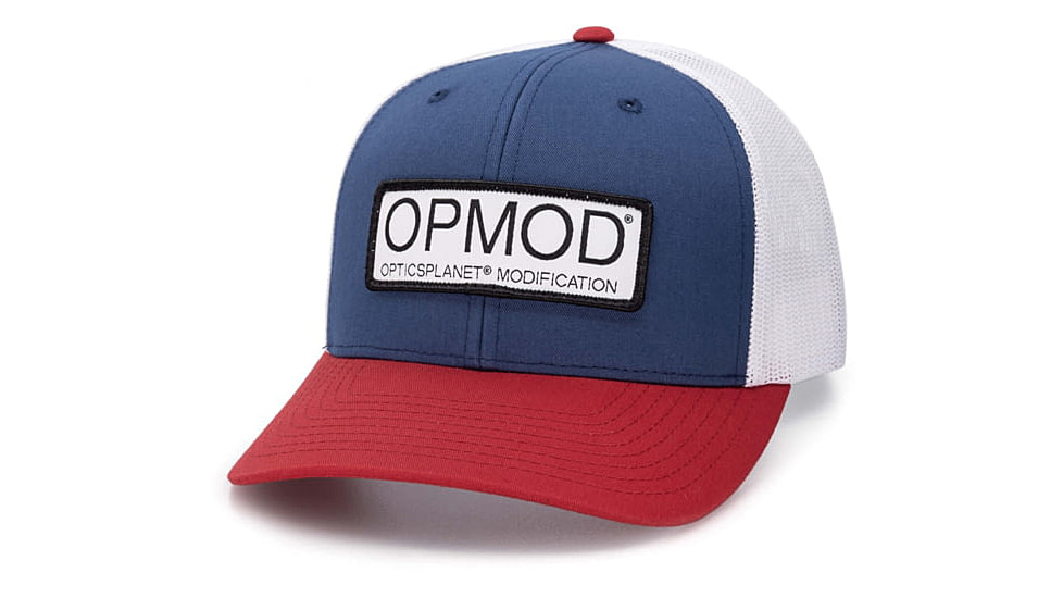 OPMOD Trucker Hat Embroidered Patch, Lt. Navy/White/Red, OPMLt. Na/Red-Lt