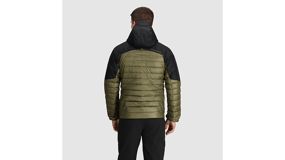 Outdoor Research Helium Down Hoodie Jacket - Mens, Ranger Green/Black, S, 2775722779006