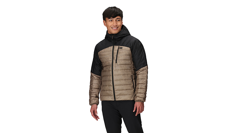 Outdoor Research Helium Down Hoodie - Mens, Sable/Black, Large, 2775722957008
