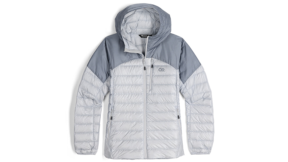 Outdoor Research Helium Down Hoodie - Womens, Titanium/Slate, Medium, 2775912383007