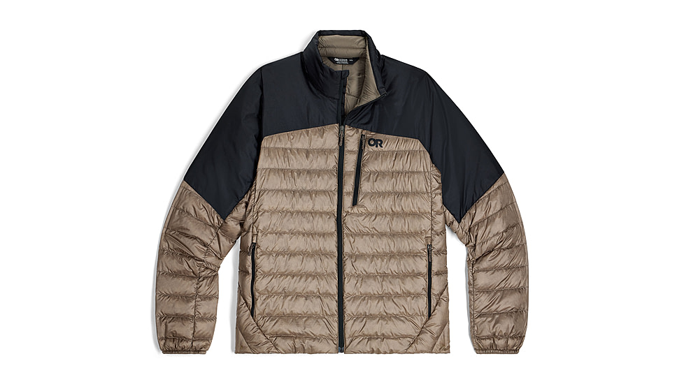 Outdoor Research Helium Down Jacket - Mens, Sable/Black, Medium, 3220952957007