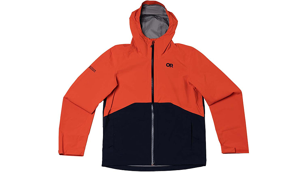 Outdoor Research Stratoburst Stretch Rain Jacket - Mens, Spice/Dark Navy, Small, 3008932726006