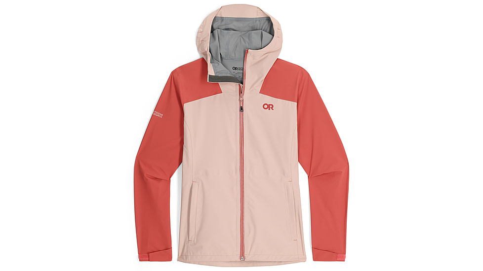 Outdoor Research Stratoburst Stretch Rain Jacket - Womens, Sienna/Moondust, Medium, 3008942718007