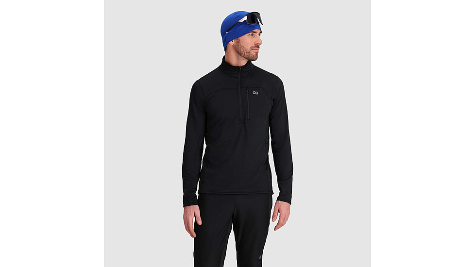 Outdoor Research Vigor Grid Fleece Half Zip - Mens, Black, Extra Large, 3005010001009