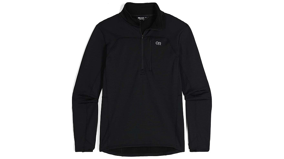 Outdoor Research Vigor Grid Fleece Half Zip - Mens, Black, Extra Large, 3005010001009
