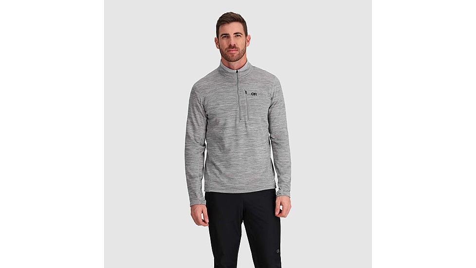 Outdoor Research Vigor Grid Fleece Half Zip - Mens, Grey Heather, 2XL, 3005011050010