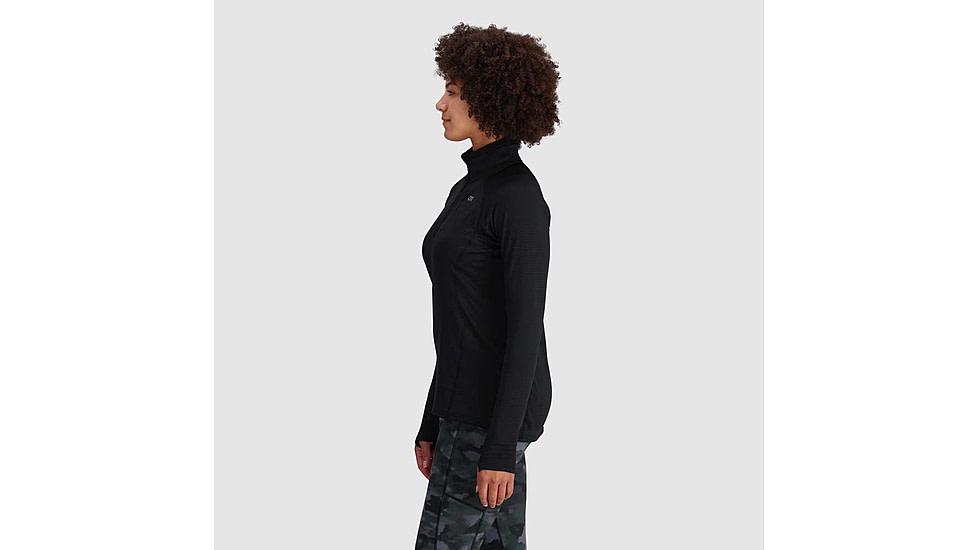 Outdoor Research Vigor Grid Fleece Quarter Zip - Womens, Black, Extra Small, 3005230001005