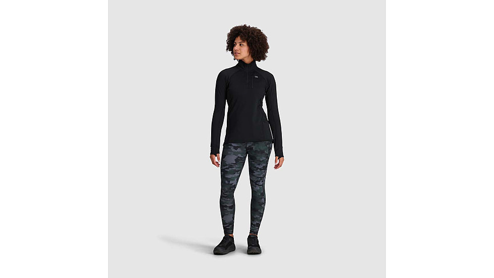 Outdoor Research Vigor Grid Fleece Quarter Zip - Womens, Black, Extra Small, 3005230001005