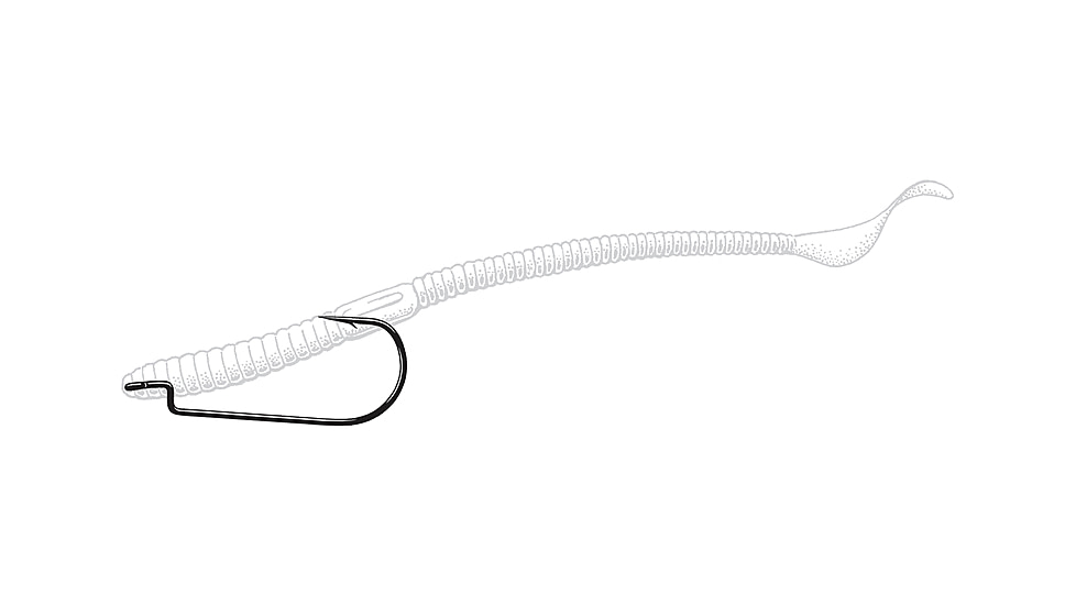 Owner Hooks All Purpose Worm Hook, Black Chrome, 3/0, 5191-131