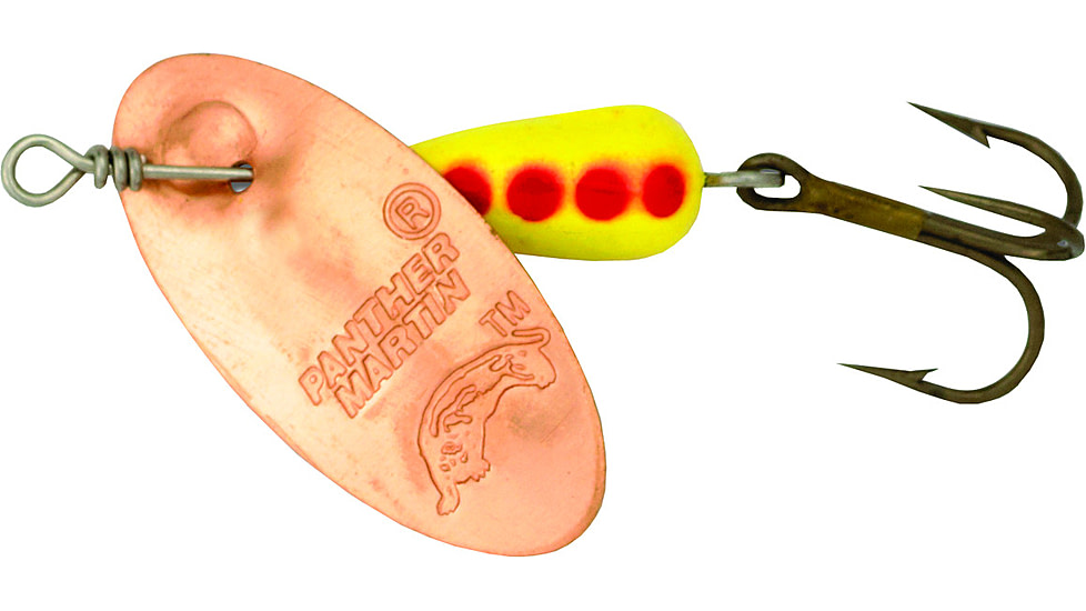 Panther Martin Classic Regular In-Line Spinner, #4, 1/8 oz Yellow &amp; Red, 4PMCB-CY