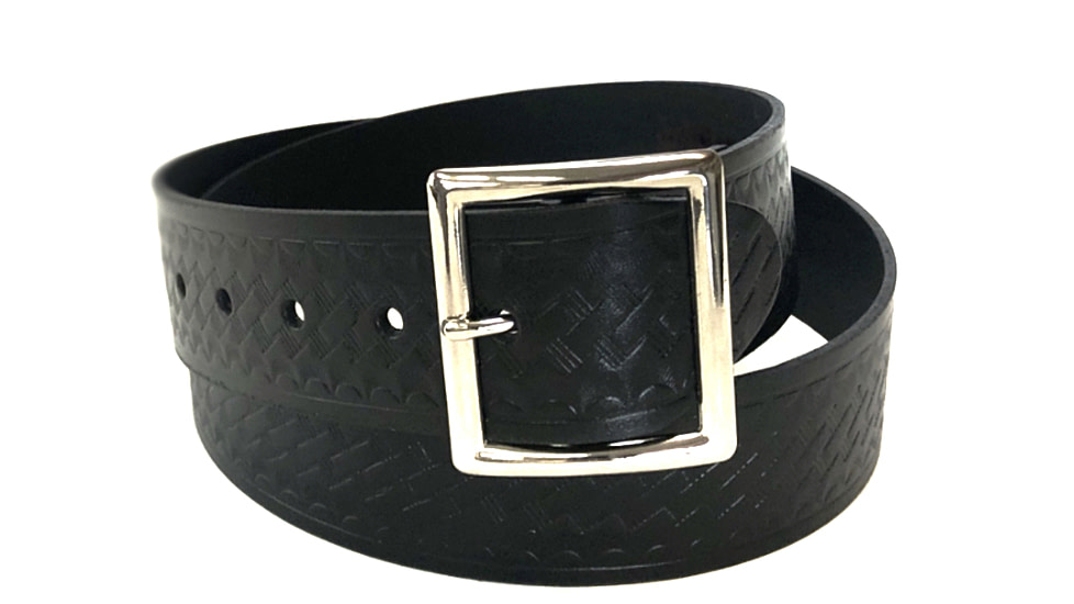 Perfect Fit 1.5in Garrison Economy Belt w/ Chrome Buckle, Basket Weave, Black, 30, 6000-BW-CH-30