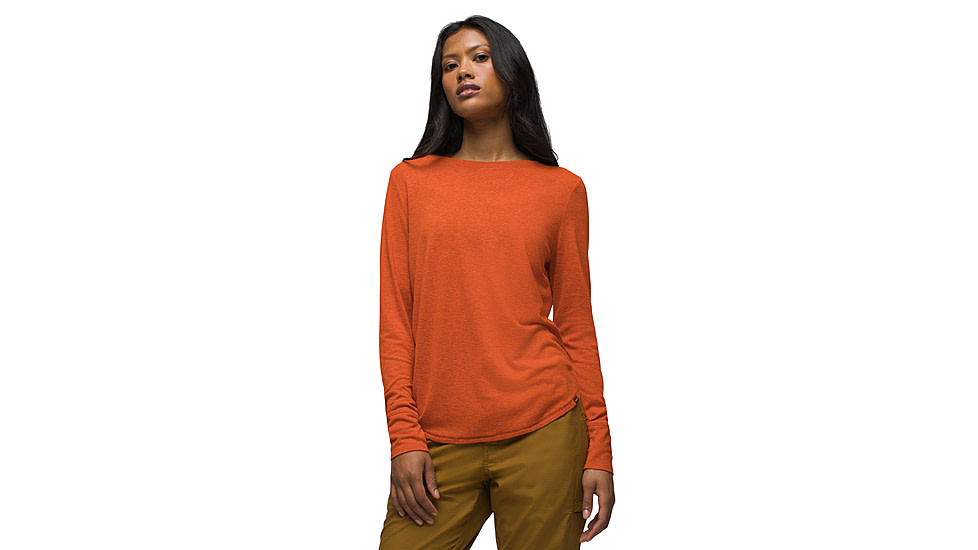 prAna Cozy Up Long Sleeve Tee - Womens, Fireside Heather, Medium, 1971131-800-M