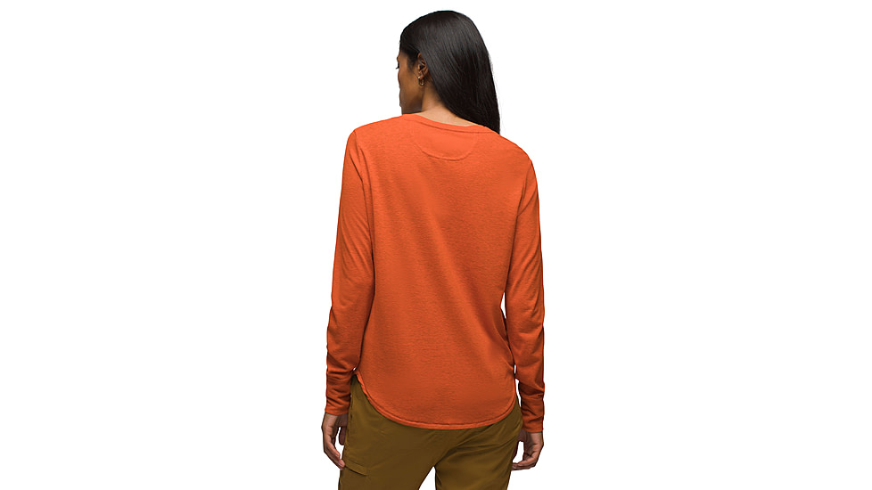 prAna Cozy Up Long Sleeve Tee - Womens, Fireside Heather, Medium, 1971131-800-M
