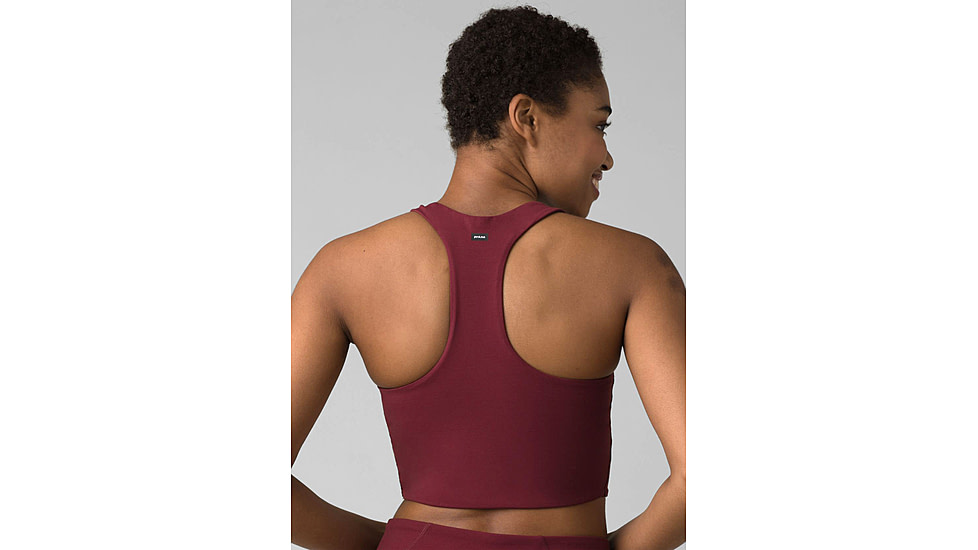 prAna Momento Crop Top - Womens, Maroon/Nautical, Large, 1963231-601-L