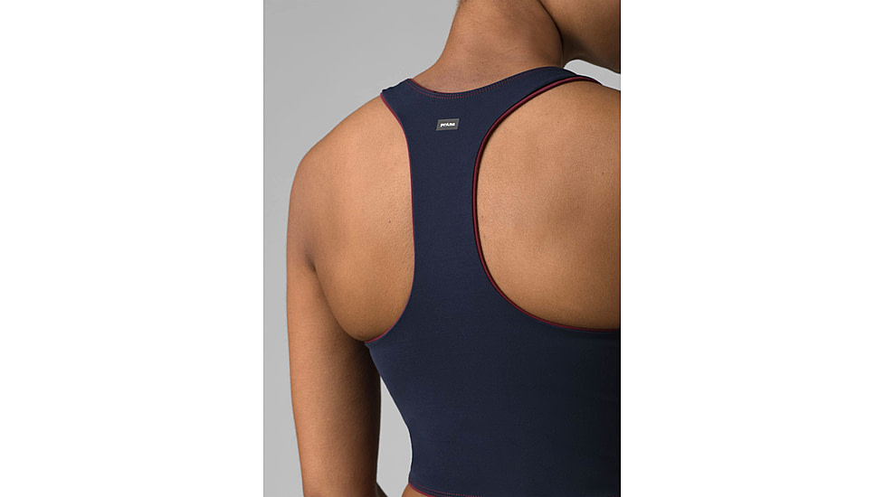 prAna Momento Crop Top - Womens, Maroon/Nautical, Large, 1963231-601-L