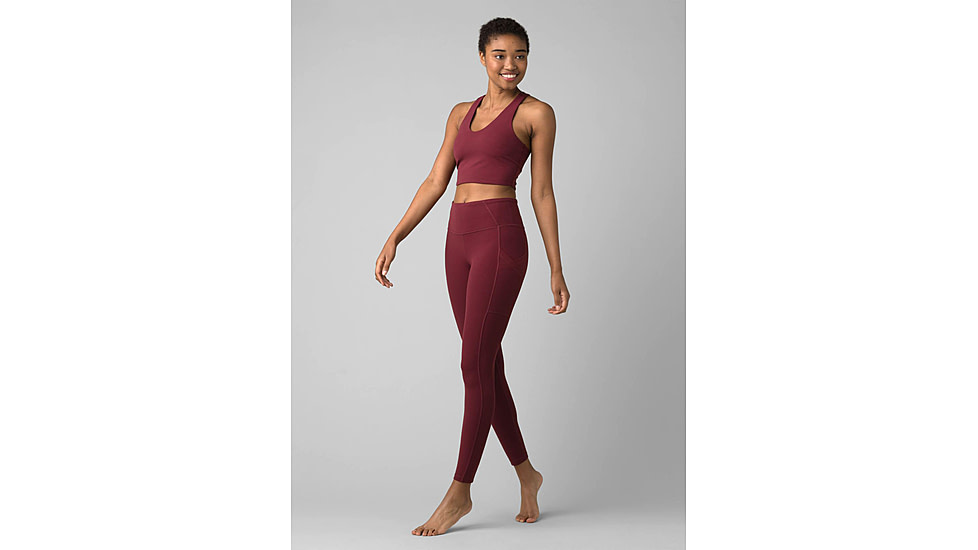 prAna Momento Crop Top - Womens, Maroon/Nautical, Large, 1963231-601-L