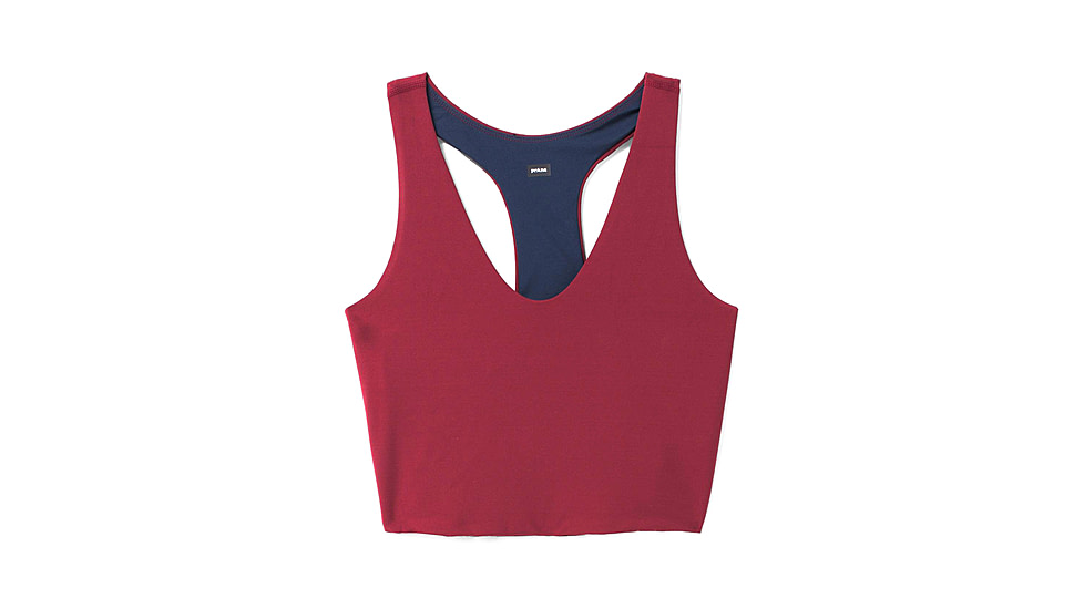 prAna Momento Crop Top - Womens, Maroon/Nautical, Large, 1963231-601-L