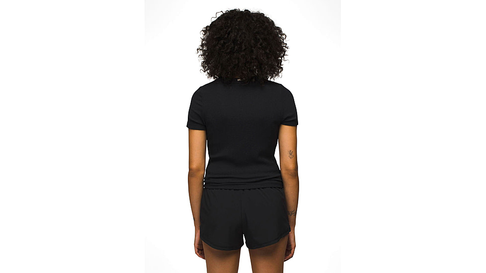 prAna Foundation Rib Tee - Womens, Black Heather, XS, 1970821-001-XS