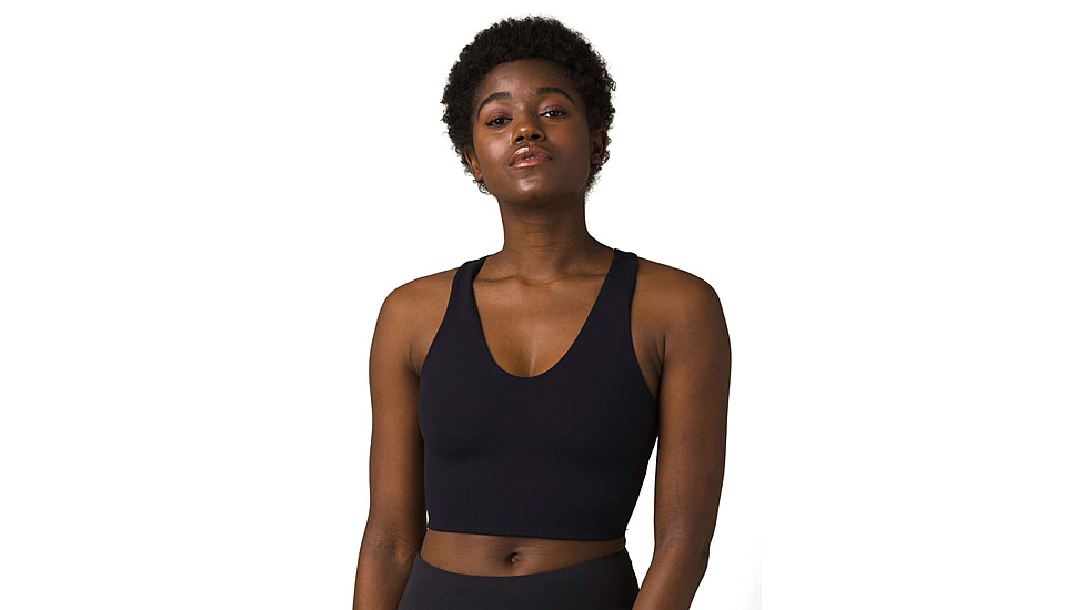 prAna Momento Crop Top - Womens, Large, Black, 1963231-002-L