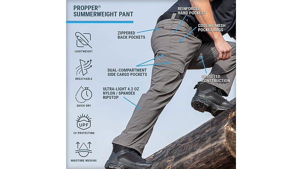 Propper Summerweight Tactical Pant - Mens, Alloy, 44x36, F52583C08044X36