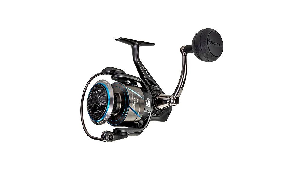 Quantum Benchmark Spinning Reel and Rod Combo, 9ft, 2-PC, Med-Heavy, Moderate-Fast Rod, Graphite Composite Blank, SZ 6000 Reel, 5+1 Bearings, 5.6-1 Ratio, Silver/Blue, BK6000902MH1530.P2
