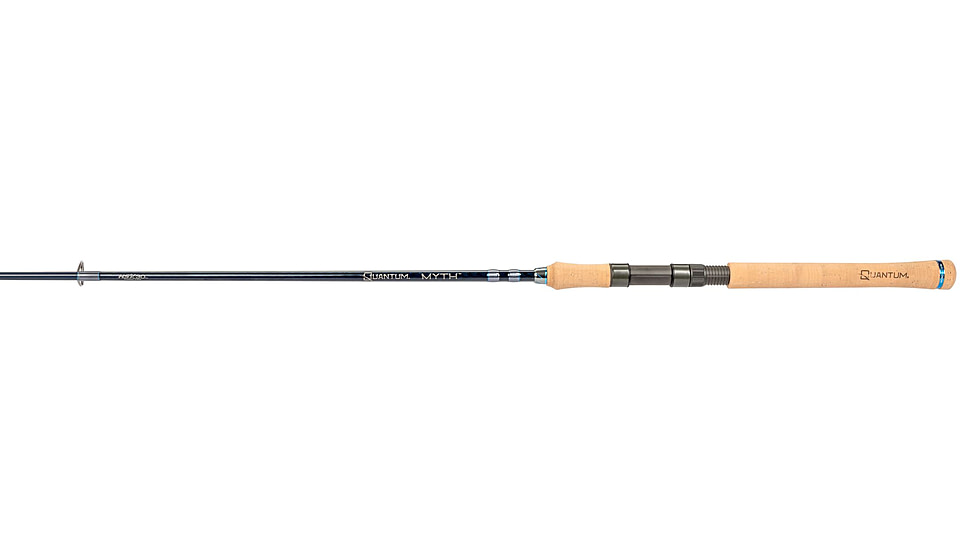 Quantum Myth Spinning Rod, 7ft, 1-PC, Medium-Light, Fast Rod, HXS30 Graphite Blank, Seaguide Line Guides, Fuji DPS Reel Seat, Cork Handle, Gray/Blue, MTS701ML815F.R2