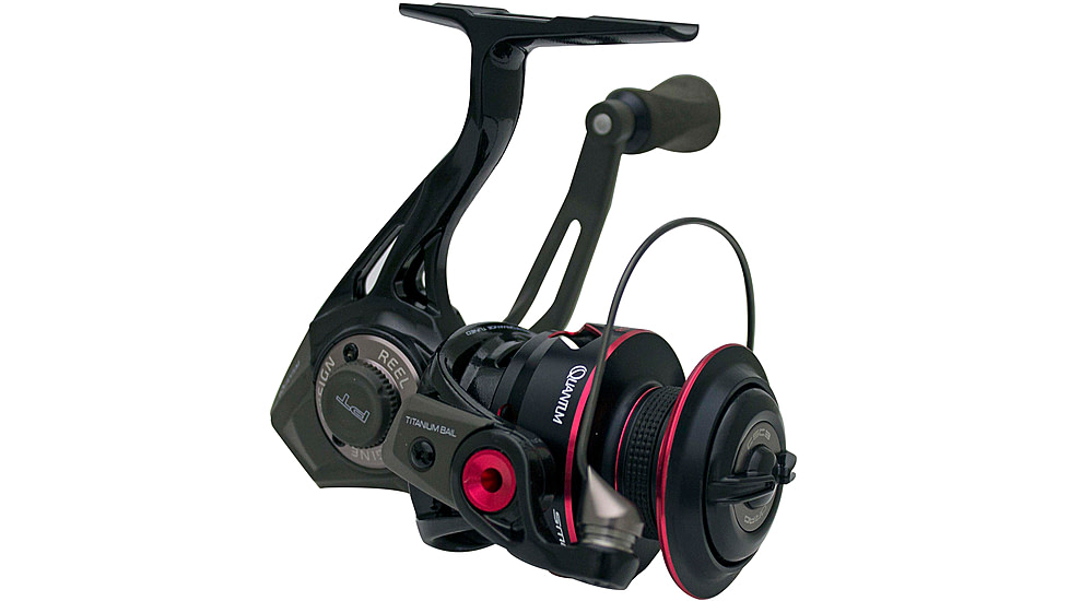 Quantum Smoke Spinning Reel, SZ 15 Reel, Changeable Righ/Left Retrieve, Continuous Anti-Reverse Clutch w/ NiTi Indestructible Bail, SCR Alloy Frame, 5.7-1 Ratio, Black, SM15XPT.BX2