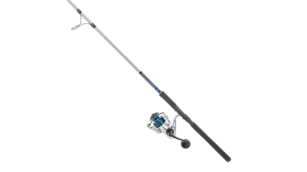 Quantum Strive Spinning Reel and Rod Combo, 7ft, 1-PC, Medium, Fast Rod, Graphite Composite Blank, SZ 5000 Reel, 4+1 Bearings, 5.6-1 Ratio, Silver/Blue, SV5000701M1220.P2