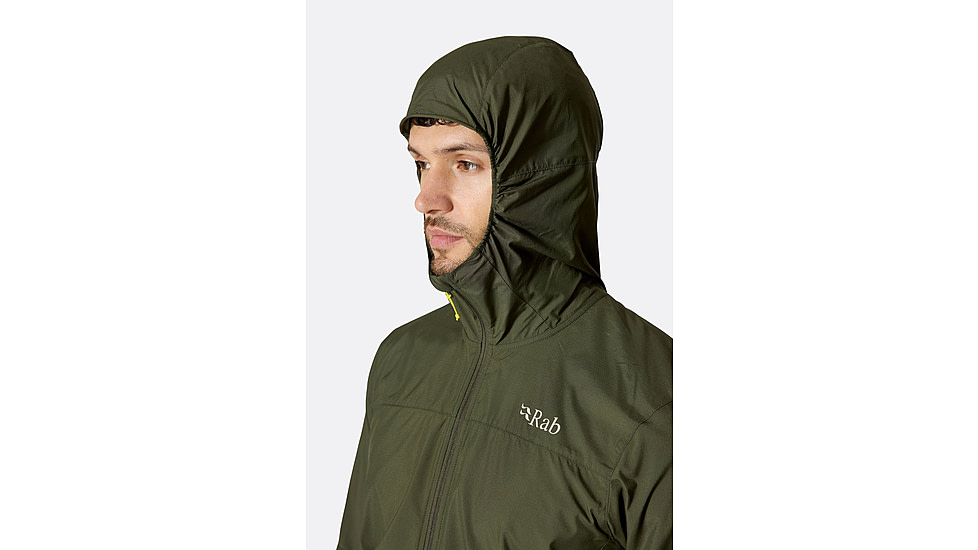 Rab Windgather Hooded Jacket - Mens, Army, Extra Large, QWS-84-ARM-XLG
