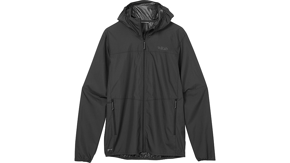 Rab Windgather Hooded Jacket - Mens, Black, Large, QWS-84-BLK-LRG