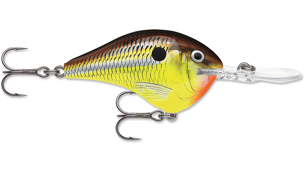 Rapala Dives To 16 Crankbait 2.75ft, 3/4oz, Floating, Hot Mustard, DT16HM