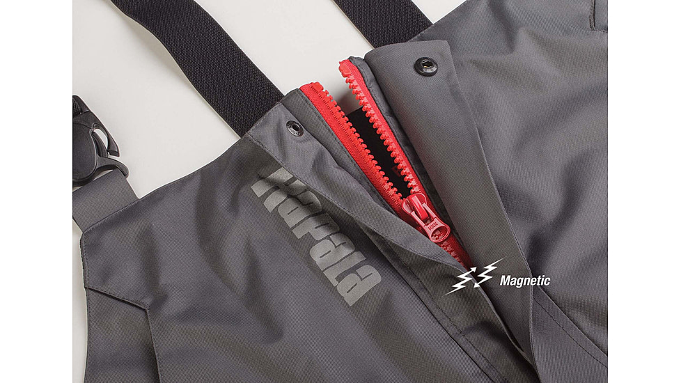 Rapala Rain Bib, Grey Red, Large, RR1B-L