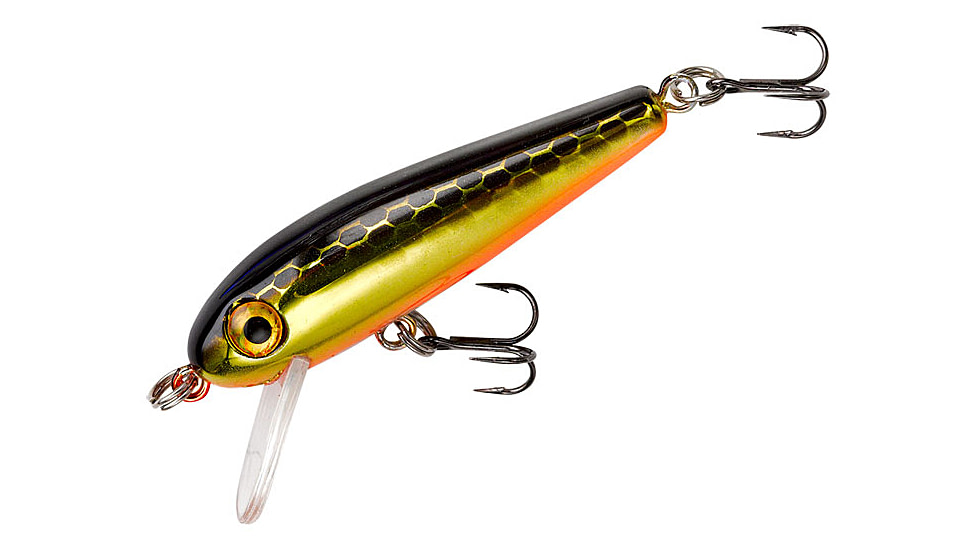 Rebel Lures Rebel Tracdown Minnow 49, Slick Gold Minnow, 1-5/8in 3/32 oz, TD49495