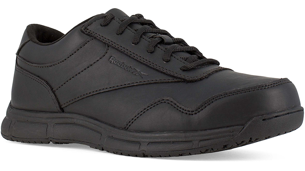 Reebok Jorie LT Slip Resistant Oxford, Soft Toe Work Shoe - Mens, Black, 7EW, RB1130-Black-7-Mens-EW